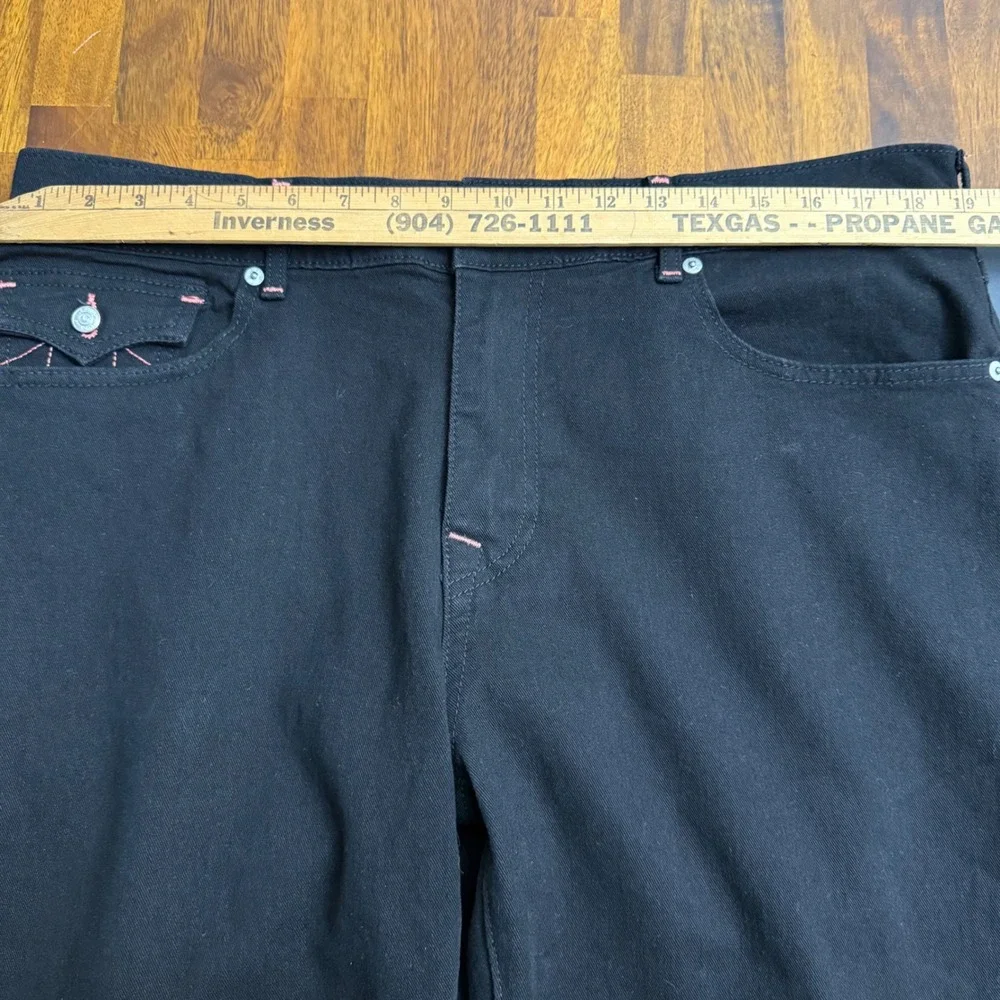 True Religion Ricky Black Rinse Relaxed Straight‎ Jeans Mens Size 38x34